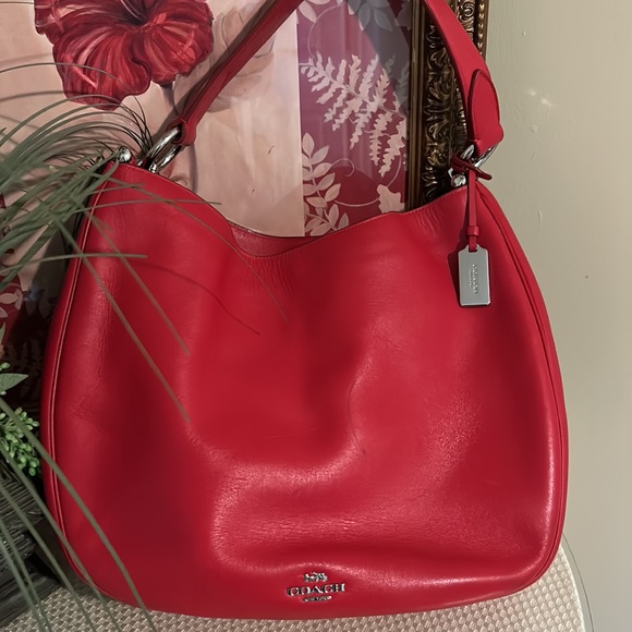 Coach Red Leather Hobo Bag - Picture 5 of 15